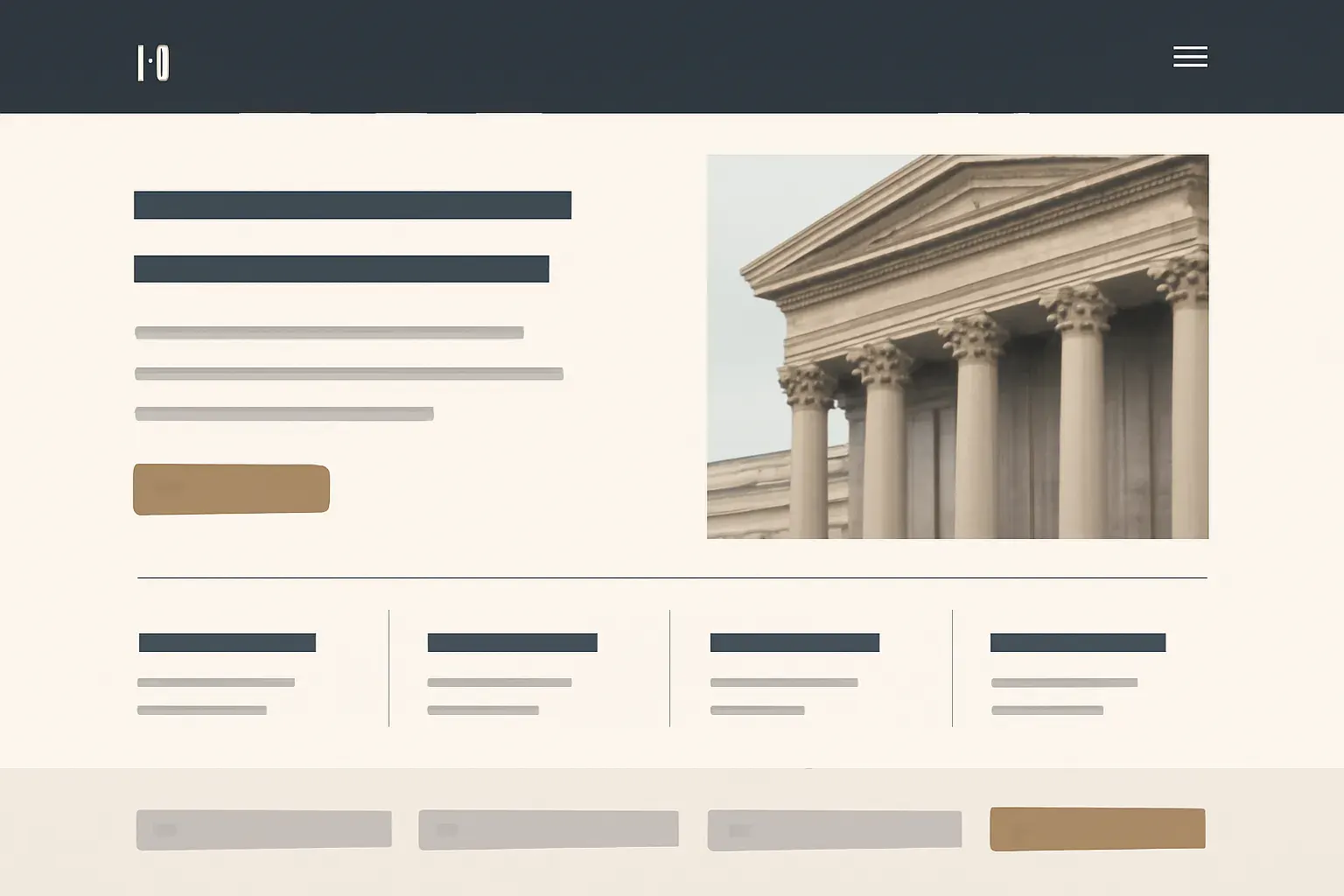 Concept project: Concept design for a law firm website shown in a browser frame.